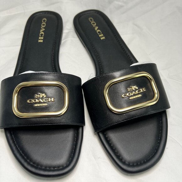 Coach Shoes - Coach black leather slides sz 11 womens